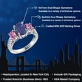 thumbnail image 2 of Gem Stone King 925 Sterling Silver Ring Oval Lapis Pink Moissanite (2.92 Cttw), 2 of 6
