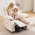 thumbnail image 4 of Cherish Oversized Recliner Chair Nursery – Manual Reclining Rocker, 360° Swivel Glider with Cup Holder, Massage & Heat, Small Single Sofa for Adults, Bedroom, RV, 4 of 9
