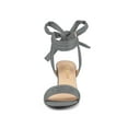 thumbnail image 6 of BLISSFUL STEP Valentine's Women's Shoes Slingback Back Ankle Open Toe Tie Block Heels Sandals Grey 6, 6 of 7