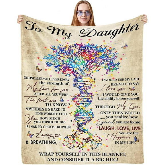 Daughter Gifts from Mom, Birthday Gift for Daughter, to My Daughter Blanket Adult Gifts, Best Daughter Birthday Gifts Ideas as Graduation Wedding Gifts Blanket 60X50