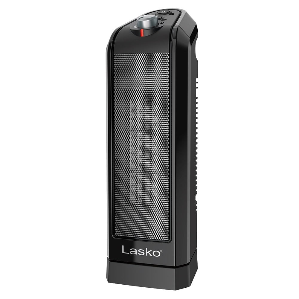 Lasko 1500W Oscillating Ceramic Tower Space Heater, CT16450, Black