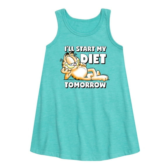 Garfield - Start My Diet Tomorrow - Toddler & Youth Girls A-line Dress