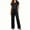 Black, variant on Pajamas for Women Set Satin Silk 2 Piece Solid Short Sleeve Top Long Pant with Pockets Daily Trendy Casual Comfy Loungewear