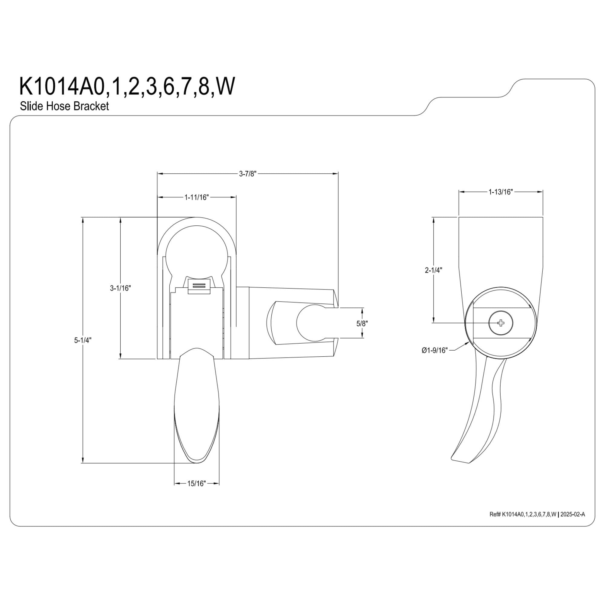 Kingston Brass K1014A7 Hand Shower Grab Bar Bracket in Brushed Brass