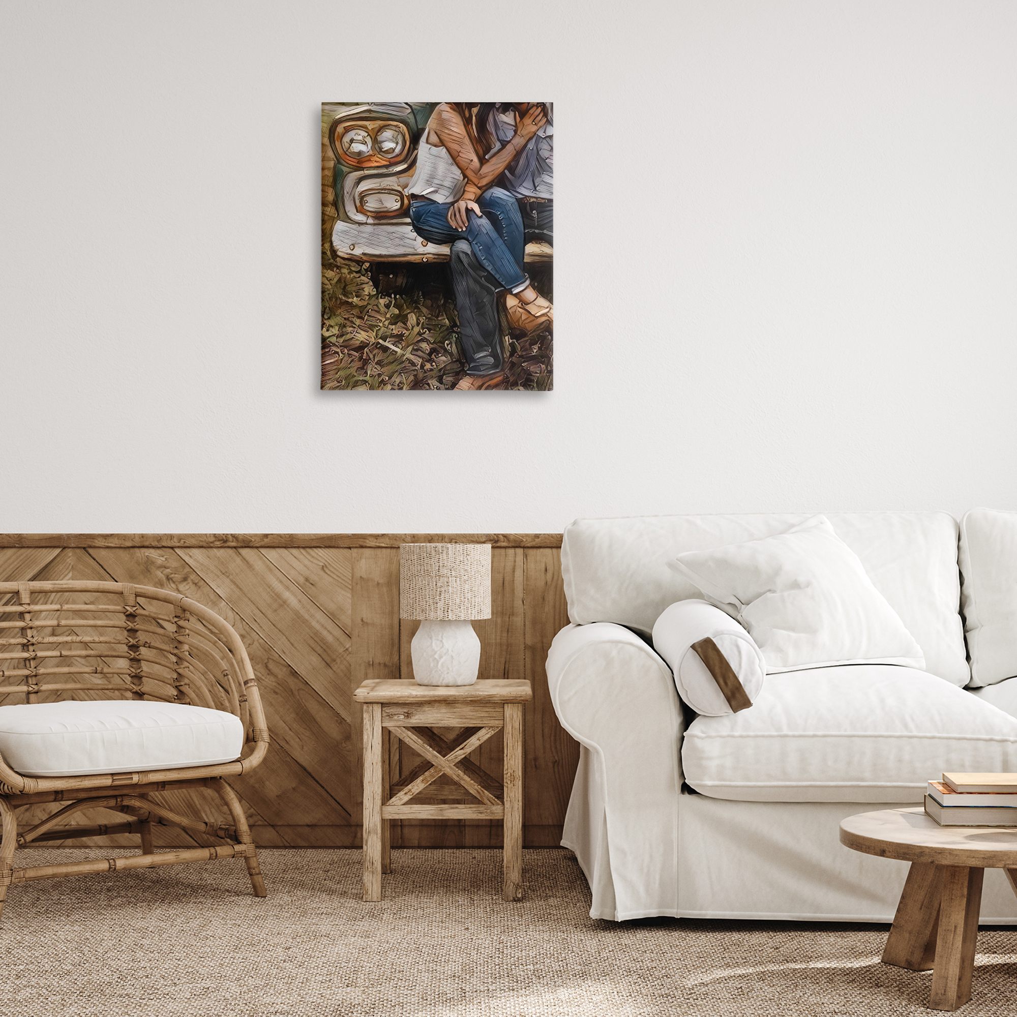 Crossed Legs & Trucks Canvas Wall Art, design by Jesse Keith