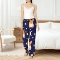 thumbnail image 5 of Uemuo Corgi Lying With Moons And Stars Pattern Women's Wide Leg Palazzo Lounge Pants with Pockets Light Weight Loose Comfy Casual Pajama Pants-Small, 5 of 9