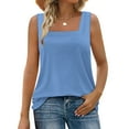 thumbnail image 2 of Ahuyic Womens Plus Size Sleeveless Top,Summer Casual Blouse For Women,Fashionable Women's Spring And Summer Casual Solid Color V-Neck Sleeveless, 2 of 5