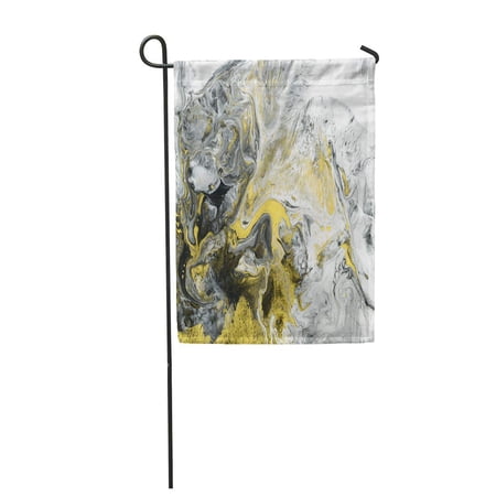 KDAGR Abstract Hand Black and White Gold Fragment of Painting Garden Flag Decorative Flag House Banner 28x40 inch