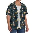 thumbnail image 2 of Goofa Dinosaur In The Space Printed Men's Casual Short-sleeved Shirt,Lightweight Breathable Button-down,Summer Casual men's top,Versatile Fashion shirt-X-Large, 2 of 7