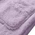 thumbnail image 5 of Women's Double Sided Plush Knee Length Robe, Belted Shawl Collar Bathrobe with Pockets, Soft Flannel Sleepwear, Cozy Long Loungewear, Warm Fleece Open Front Gown Purple One Size, 5 of 7