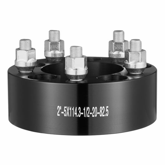 KFFKFF 2" Wheel Spacers, 5x4.5" Adapters, 5-Lug Forged Design, 82.5 mm Hubcentric Bore, 1/2"-20 Studs, Compatible with 1984-2018 Jeep and Ford, Set of 4, Black