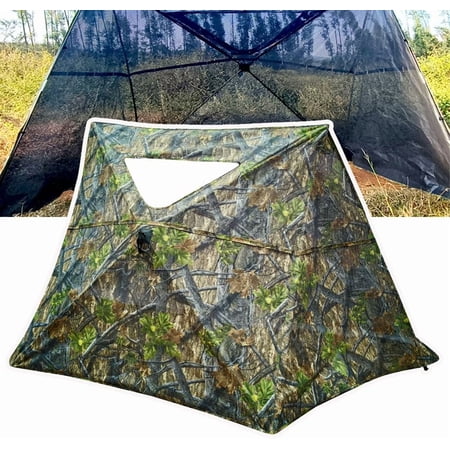 3-Panel See-Through Ground Blind with Adjustable Side Panels for Deer Turkey Duck Hunting$$Other