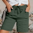 thumbnail image 2 of Ltctricy Women's Casual Shorts Elastic High Waisted Drawstring Pleated Mid Thigh Shorts Summer Beach Shorts with Pockets, 2 of 7