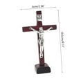 thumbnail image 4 of HEMLBOYW 10pcs Ornament Tabletop Ornaments Standing Crucifix Decoration Churches Wood with Stand Crafts, 4 of 6