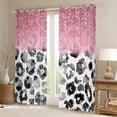 thumbnail image 2 of Feelyou Leopard Cheetah Print Blackout Curtains Set of 2 (52x84 Each), Grey Pink Glitter Window Curtains, Fashion Watercolor Curtains and Drapes, Curtains and Drapes Room Decor, 2 of 6