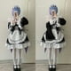 thumbnail image 4 of Anime Ram Rem disfraz de sirvienta Lolita Cosplay Vestido Re:zero Kara Hajimeru Isekai Seikatsu disfraces de Halloween para mujeres Vestido Loli, 4 of 5