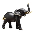 thumbnail image 1 of Estatua de elefante moderna, estatua de animal, hecha a mano, acento decorativo para el jardín y el hogar. cabeza negra arriba, 1 of 8