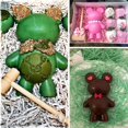 thumbnail image 3 of Molde de silicona de chocolate de oso, 2 moldes de chocolate de oso de peluche rompibles 3D grandes, con 1 martillo esquí esquí Gafas de esquí, 3 of 5