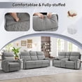 thumbnail image 3 of Bonzy Home Fabric Power Reclining Sofa Set, Chair, Loveseat & 3-Seat Couch with Cup Holders, Charging Ports, Hidden Storage, 6-Seat, Light Grey, 3 of 7