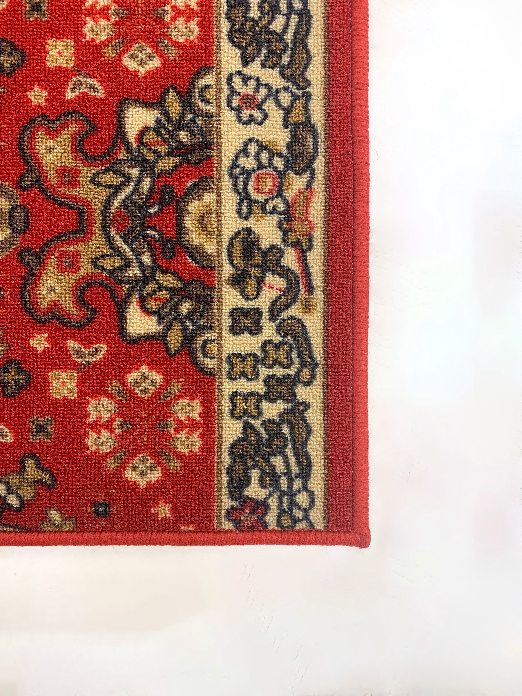 Extra-Long Low Pile Runner Rug Skid Resistant Backing Rug Runner Orient and Floral Red Cut to Size Roll Runner Rugs - 23 Feet x 26 Inch