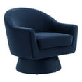 thumbnail image 2 of Modway Astral Upholstered Modern Velvet Fabric & Wood Swivel Chair in Blue, 2 of 9