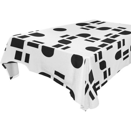 

POPCreation Black And White Geometric Tablecloths Table Top Decoration 60x84 inches