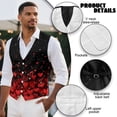 thumbnail image 6 of Yuyamidu Valentine's Day Men's Suit Vest Size S Red Heart Waistcoat Casual Slim Fit Suit Vest Business Formal Dress Waistcoat Music Note Vests for Suit or Tuxedo, 6 of 7