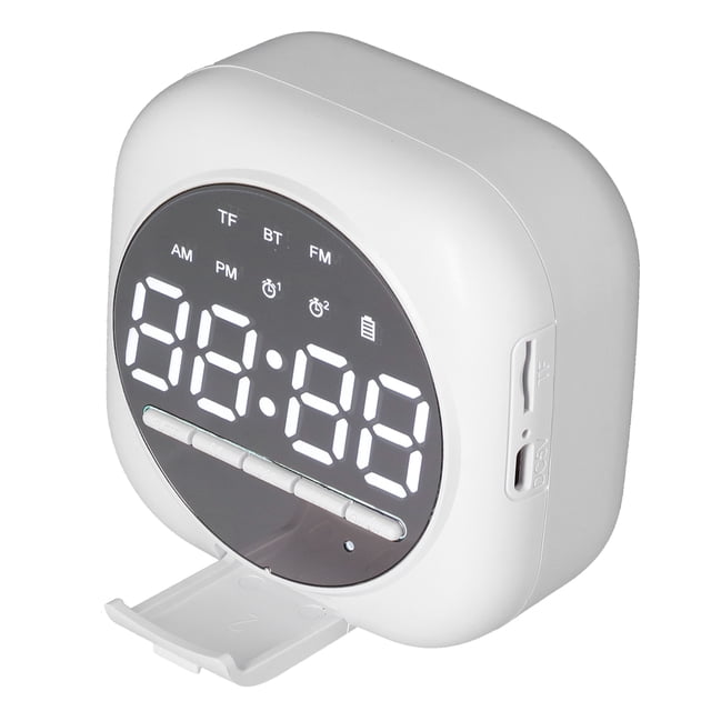 Digital Clock Speaker, Portable Low Power Consumption Mini Speaker Stable for Tablet for Mobile Phone Black,White,