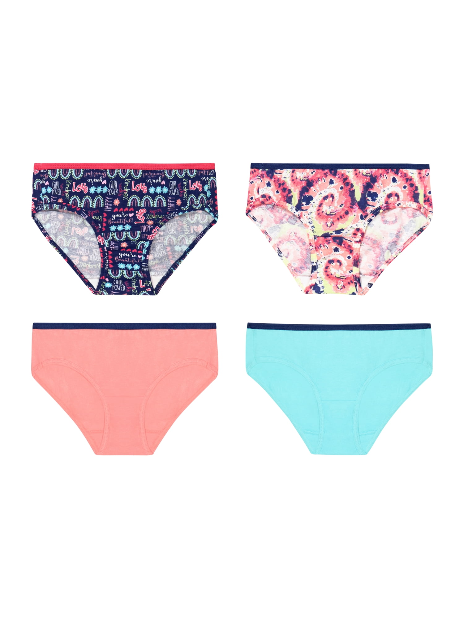 Hanes Girls' Cotton Hipster Panties, 4-Pack