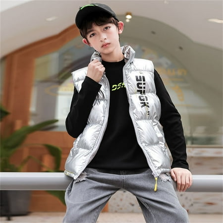 

Hunpta Child Kids Toddler Baby Boys Girls Sleeveless Letter Winter Coats Hooded Jacket Vest Outer Outwear Outfits Clothes