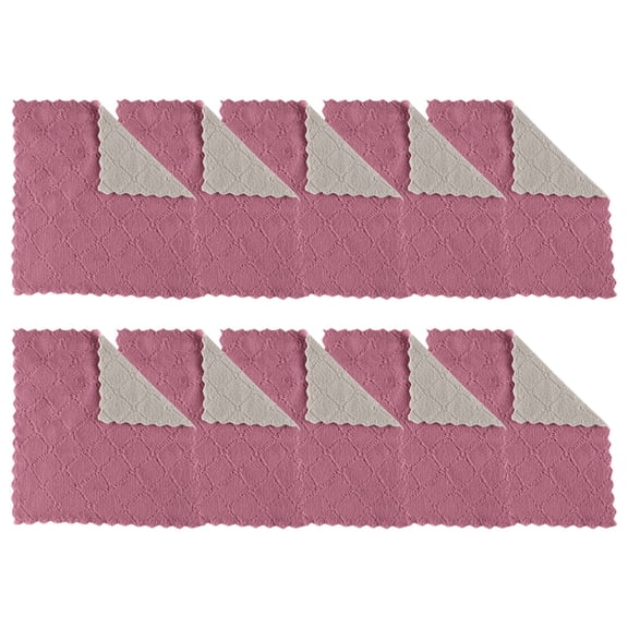 Miayilima 100% Cotton Kitchen Dish Cloths Ultra Soft Absorbent Quick Drying Dish Towels 10x10inch 10-Pack Purple