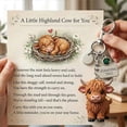 thumbnail image 1 of CaiYueKe Highland Cow Keychain Zodiac Month Keychain Animal Themed Keychain Inspirational Gift for Quiet Strength Reminder Daily Motivational Keychain for Men Women Birthday Gift Friendship Gift, 1 of 9