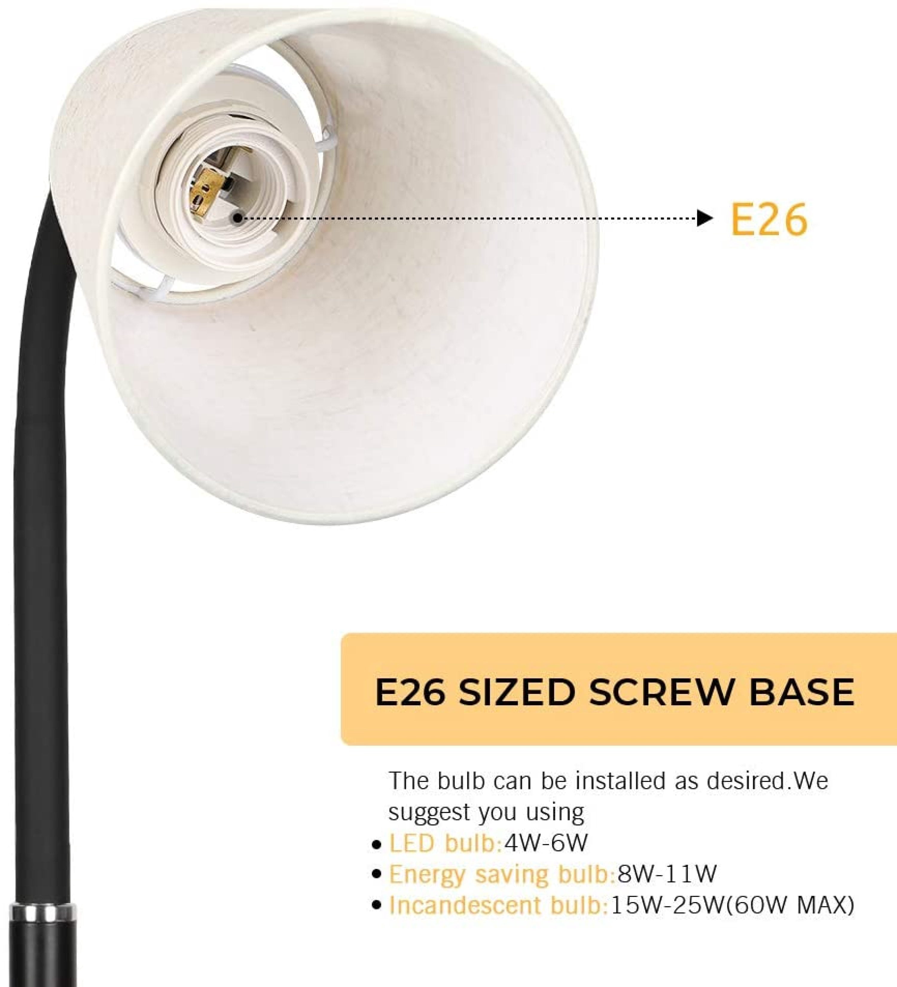 Modern Floor Lamp 360°Adjustable Standing Lamp Tall Reading Lamp Living Room