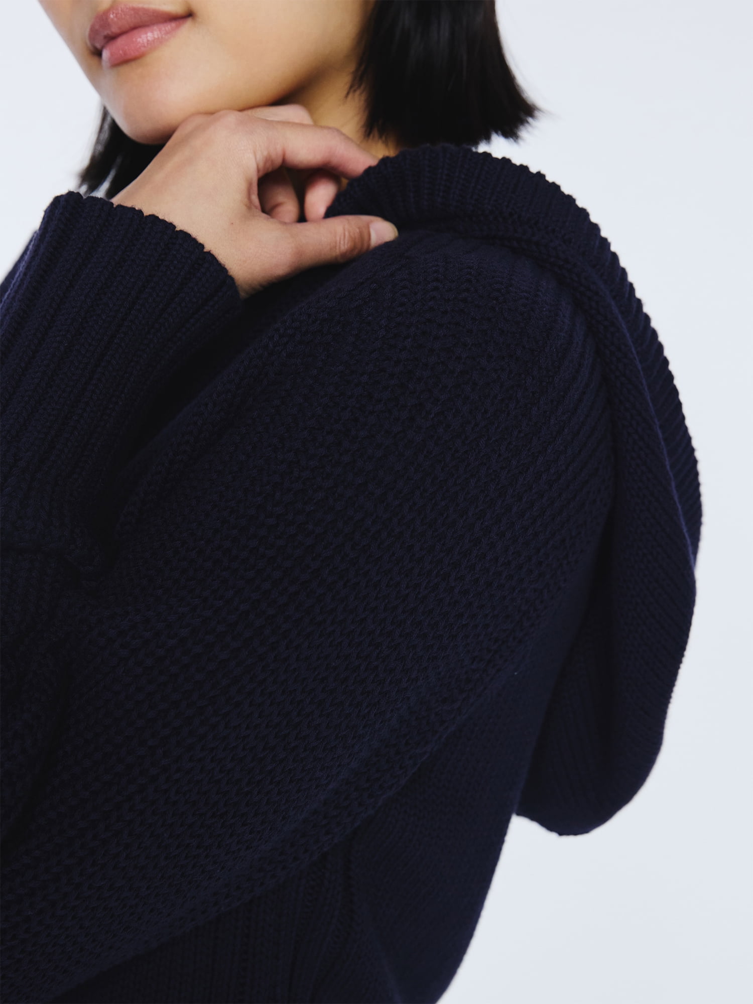 Free Assembly Women's Cotton Hoodie Sweater with Long Sleeves, Sizes XS-XXL