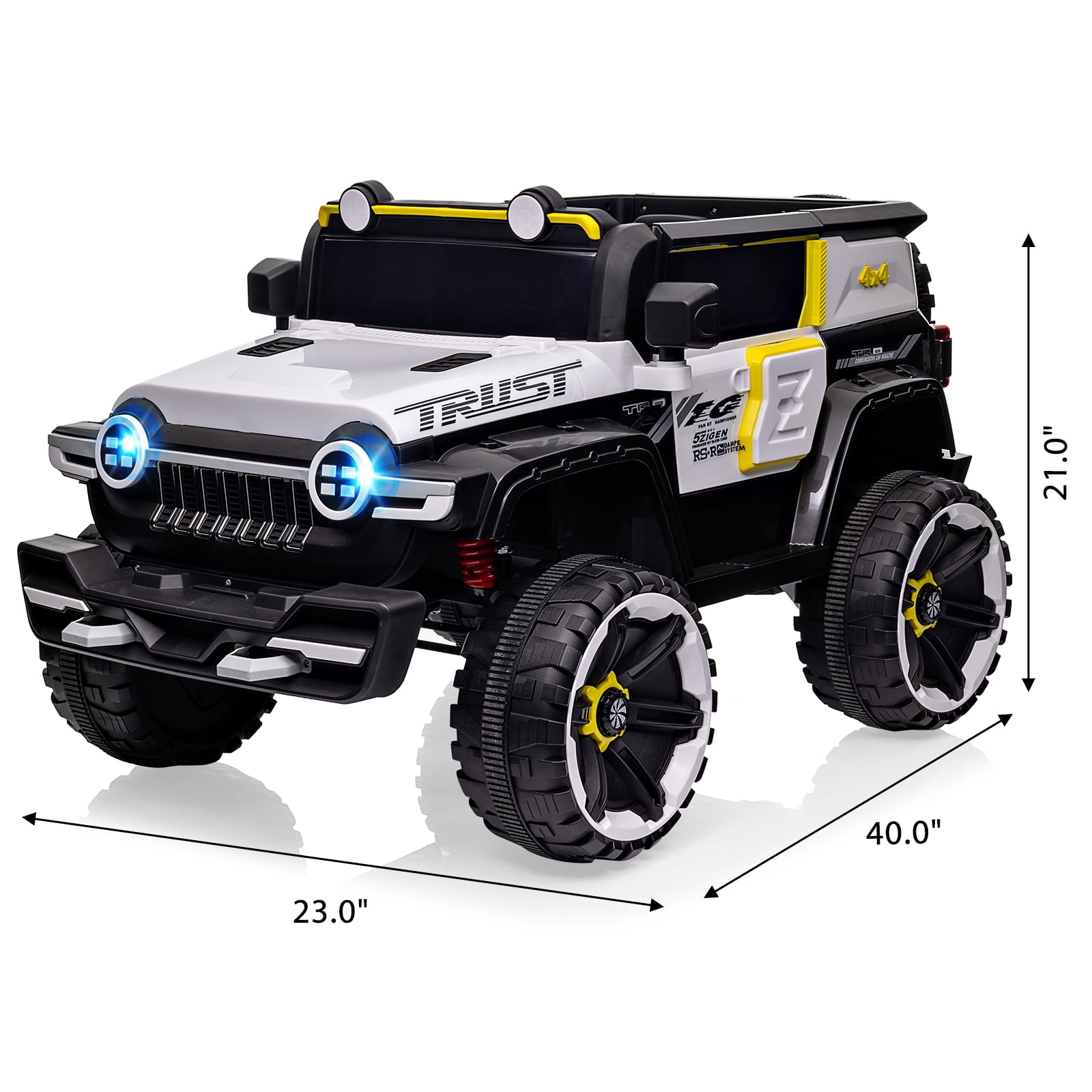 EastVita 12V Ride on Car FL-3588 Off-Road Vehicle Ride on Toy 25W*2 4 Wheeler Battery Powered Quad Toy Vehicle with Remote Control /MP3/ Suspension System /LED Lights/Off-Road Tires/etc