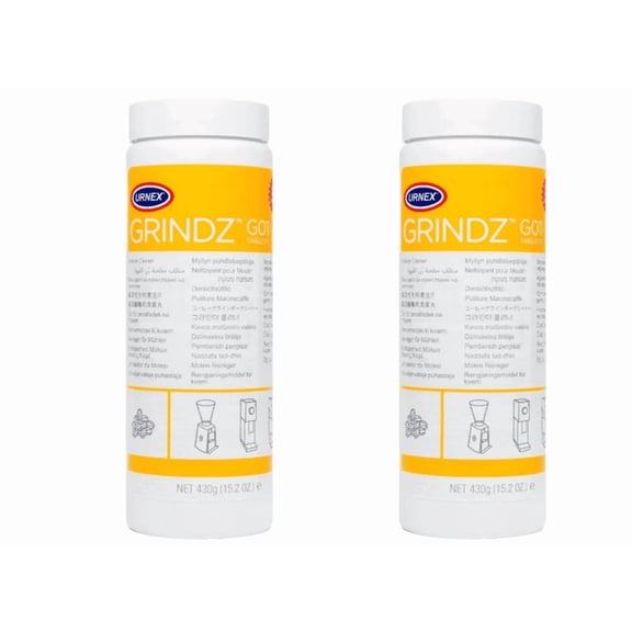 Urnex Grindz Professional Coffee Grinder Cleaning Tablets - Cleans Burr and Casing - Help Extend Life of Your Grinder -2 Bottles