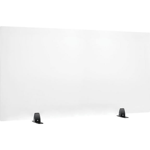 Global Industrial 695844 24 x 48 in. Interion Freestanding Clear Frameless Desk Divider