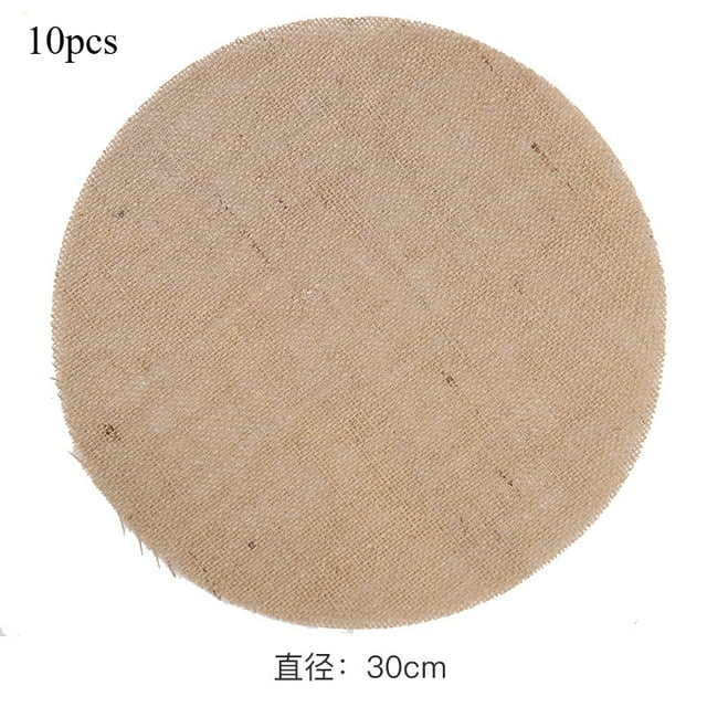 10 Pcs Napperon Rond en Lin et Jute, Napperon de Table, Tasse à Thé, Assiettes, Décoration Maison, Mariage, Anniversaire