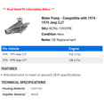 thumbnail image 2 of Water Pump - Compatible with 1976 - 1979 Jeep CJ7 1977 1978, 2 of 2