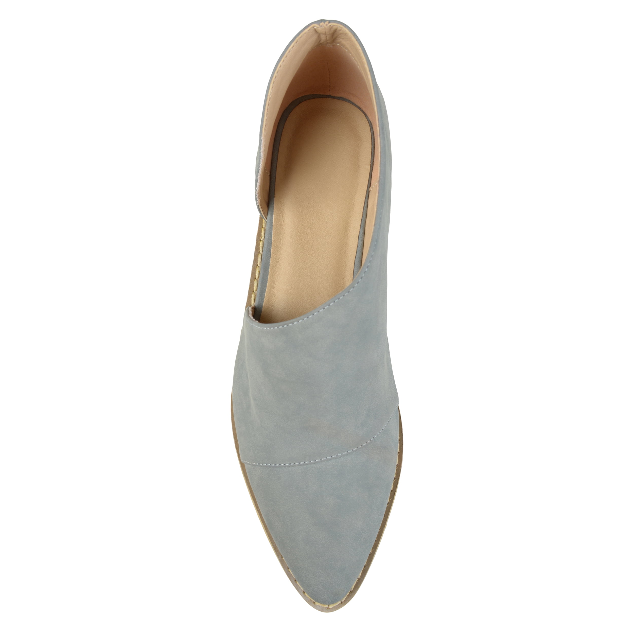 Brinley Co. Women's Faux Leather Almond Toe D'orsay Flats