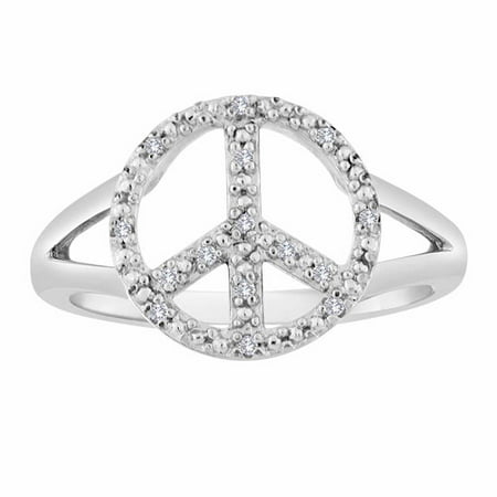 .05 Carat T.W. Diamond Sterling Silver Fashion Peace Ring