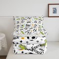 thumbnail image 5 of Manfei Soccer Sport Twin Comforter Sets For Boys,Ball Games Bedding Set,White Green Black,Polkadot Reversible,2-Piece,1 Comforter and 1 Pillowcase, 5 of 8