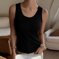 thumbnail image 4 of Xdegoge Tank Top with Built in Bra for Women Padded Seamless No Underwire Stretch Longline Bras Basic Slim Fit Ribbed Wireless Gym Running Brassiere, 4 of 6