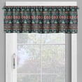 thumbnail image 2 of Ambesonne Vintage Valance Pack of 2, Eastern Doodles, 42"X18", Dark Coral Aqua Yellow, 2 of 5