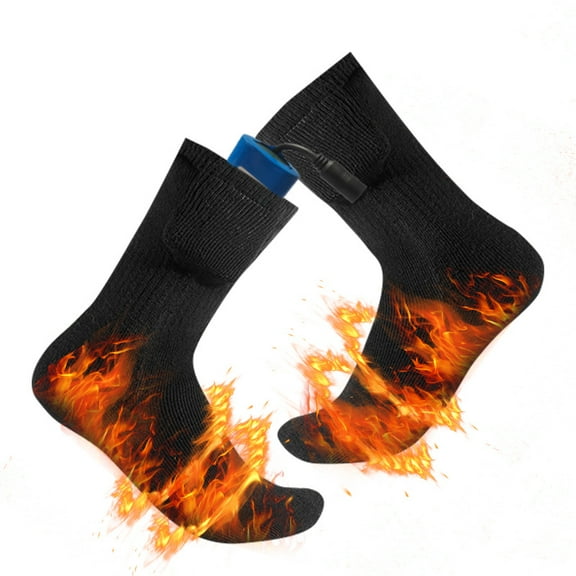 Heated Camping Socks, Electric Heated Socks, Upgraded Warm Cotton Socks with Fast Heating and Long Warmth, Fast Heating Winter Warmth Supplies for Cycling Travel Outdoor and Indoor