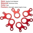 thumbnail image 3 of 20 Pieces Aluminum Alloy Guyline Cord Adjuster Tent Tensioners Rope Adjuster Tent Rope Adjusters for Outdoor Camping Hiking, Red, 3 of 5