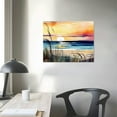 thumbnail image 3 of Nawypu Sunset Beach Canvas Wall Art 4Pcs Abstract Coastal Seaside Landscape Paintings Decor Watercolor Tropical Nature Ocean Seascape Prints Pictures Artwork for Living Room Bathroom Decoration, 3 of 4