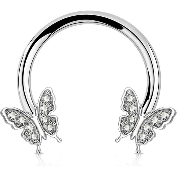shiyou-16G Septum Ring Butterfly Septum Jewelry CZ Septum Piercing Jewelry Cartilage Earring Helix Conch Daith Piercing Jewelry Cartilage Hoop for Women Men