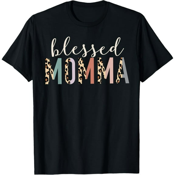 Blessed Momma Cute Leopard Print T-Shirt