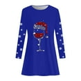 thumbnail image 4 of Womens Christmas Dress Christmas Party Dress Christmas Womens Long Sleeve Crew Neck Deer Printed Soft Dress Fashion Party Swing Dress, 4 of 4